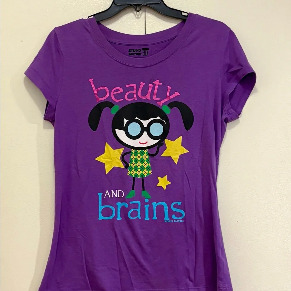 Purple Graphic Tee - Beauty and Brains - Picture 2 of 5